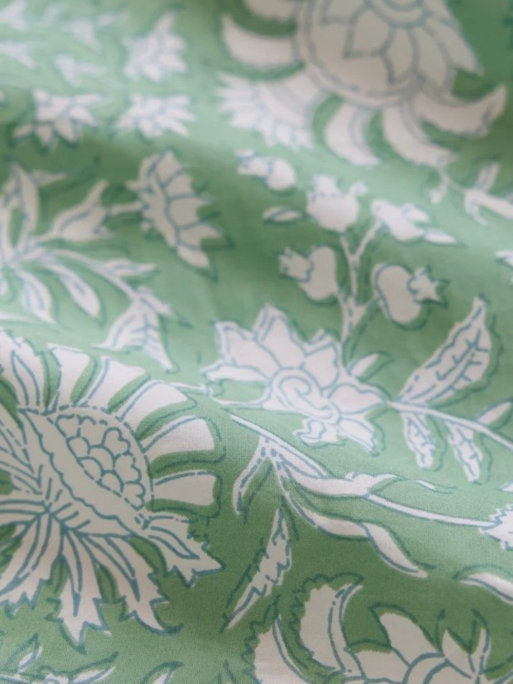 EDDY Olivia Midi Dress Green Ivory Floral Puff Sleeve Bow Back NWT Size S - Picture 4 of 15